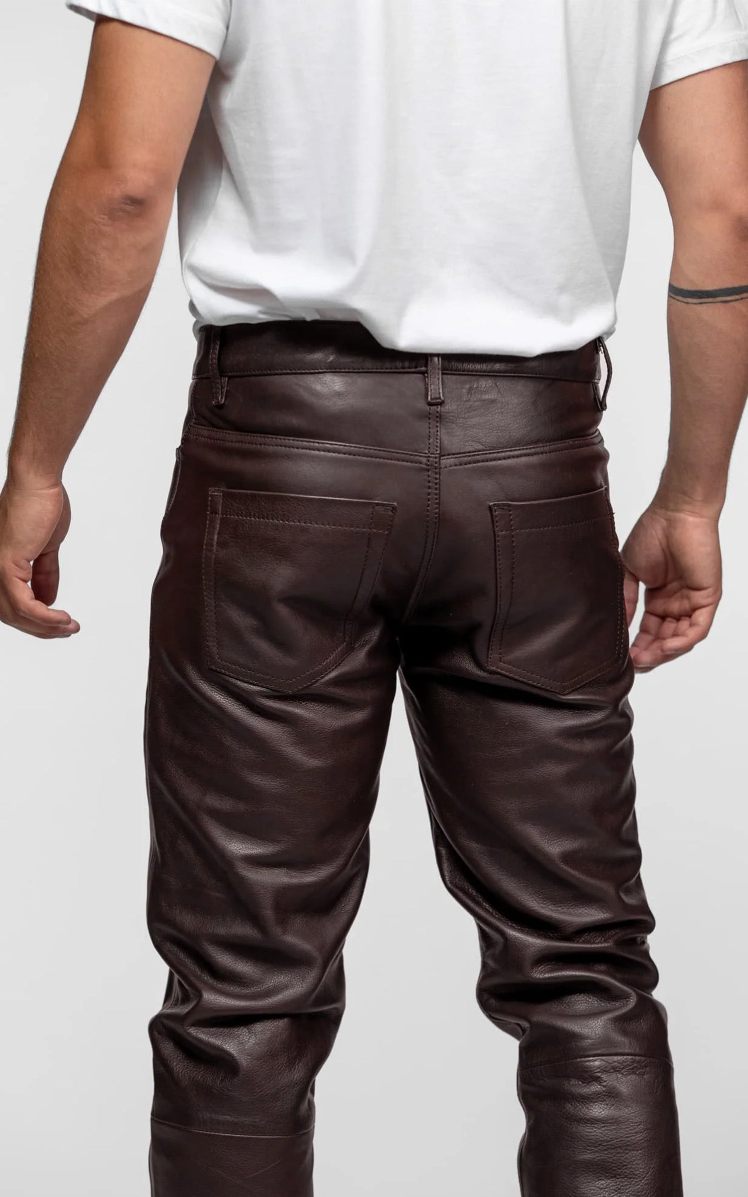 Pantalon cuir Booling marron 3