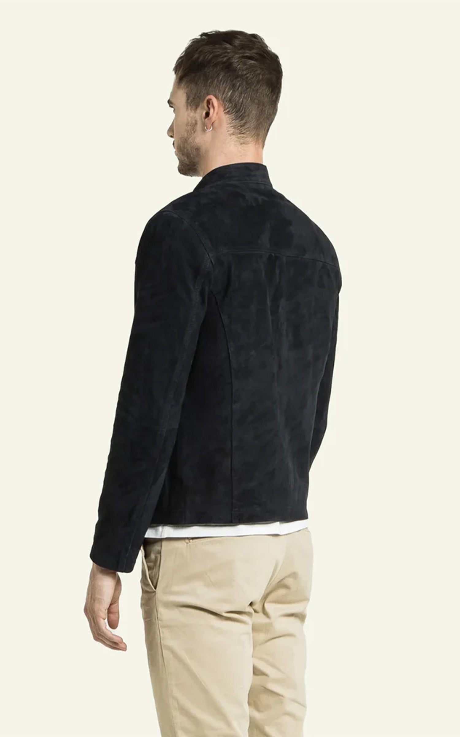 Blouson daim Sylvino bleu marine