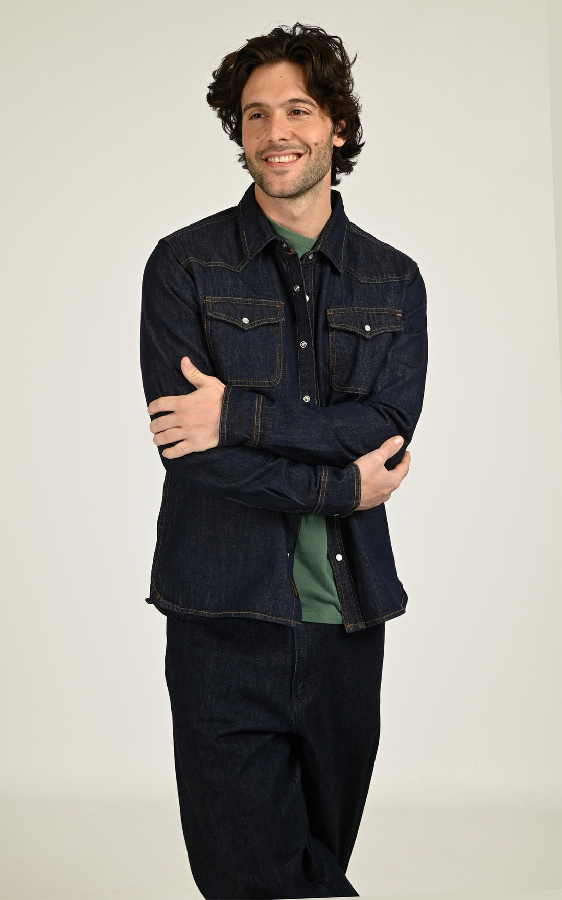 Chemise denim Patrol bleu foncé