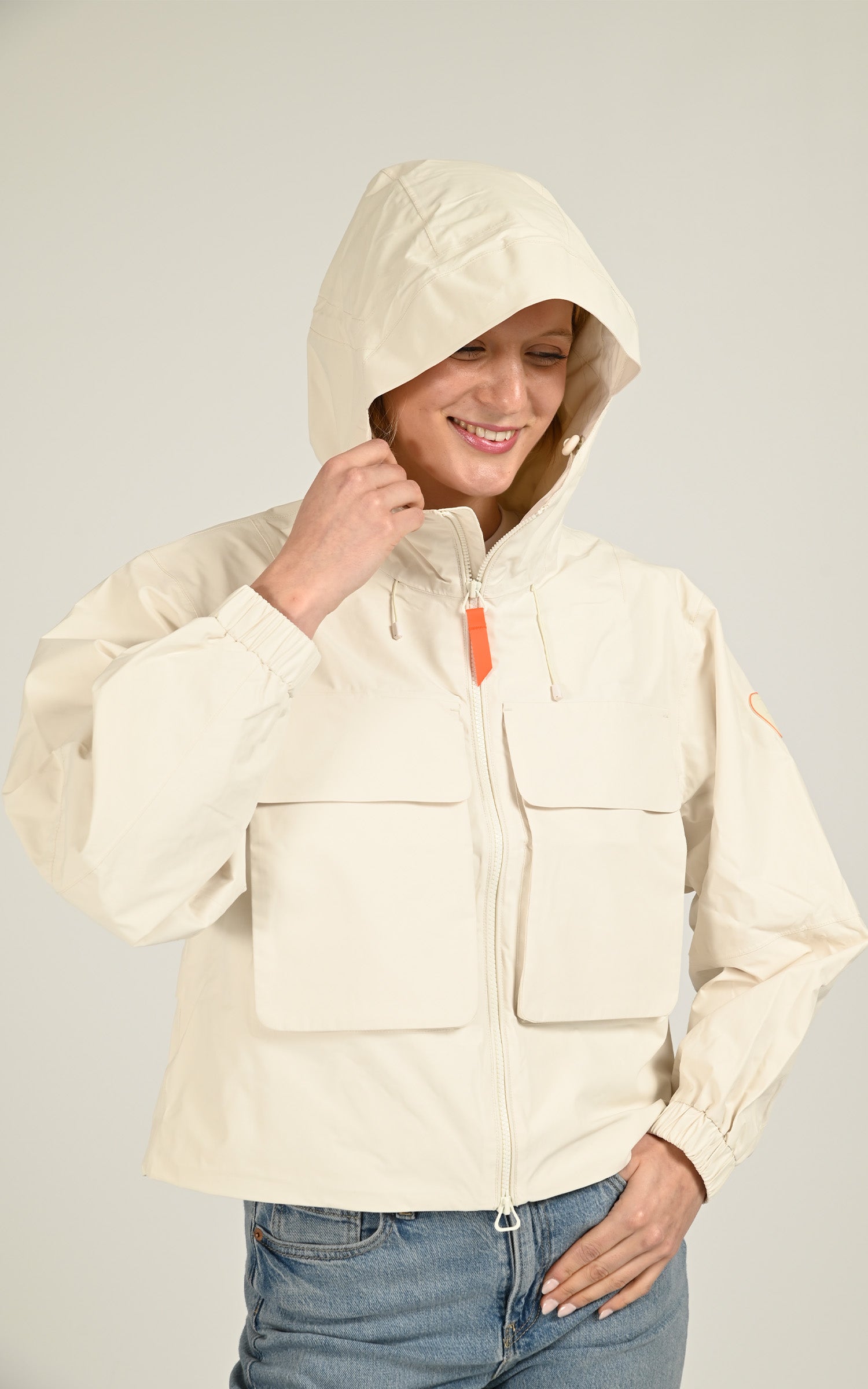 Chimene Cream Windbreaker Jacket