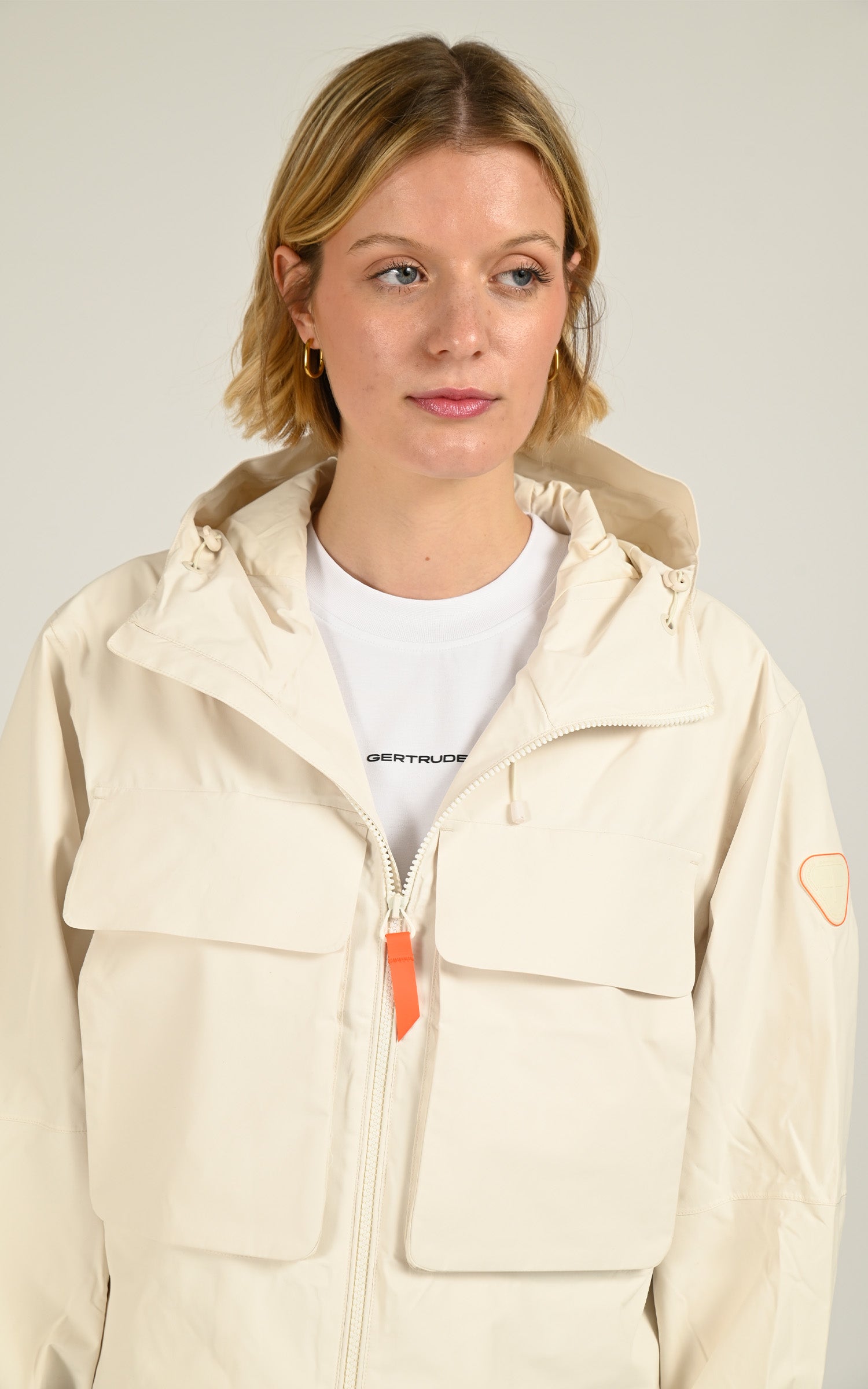 Chimene Cream Windbreaker Jacket