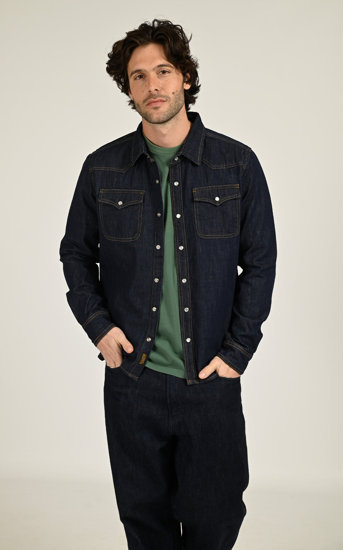 Chemise denim Patrol bleu foncé