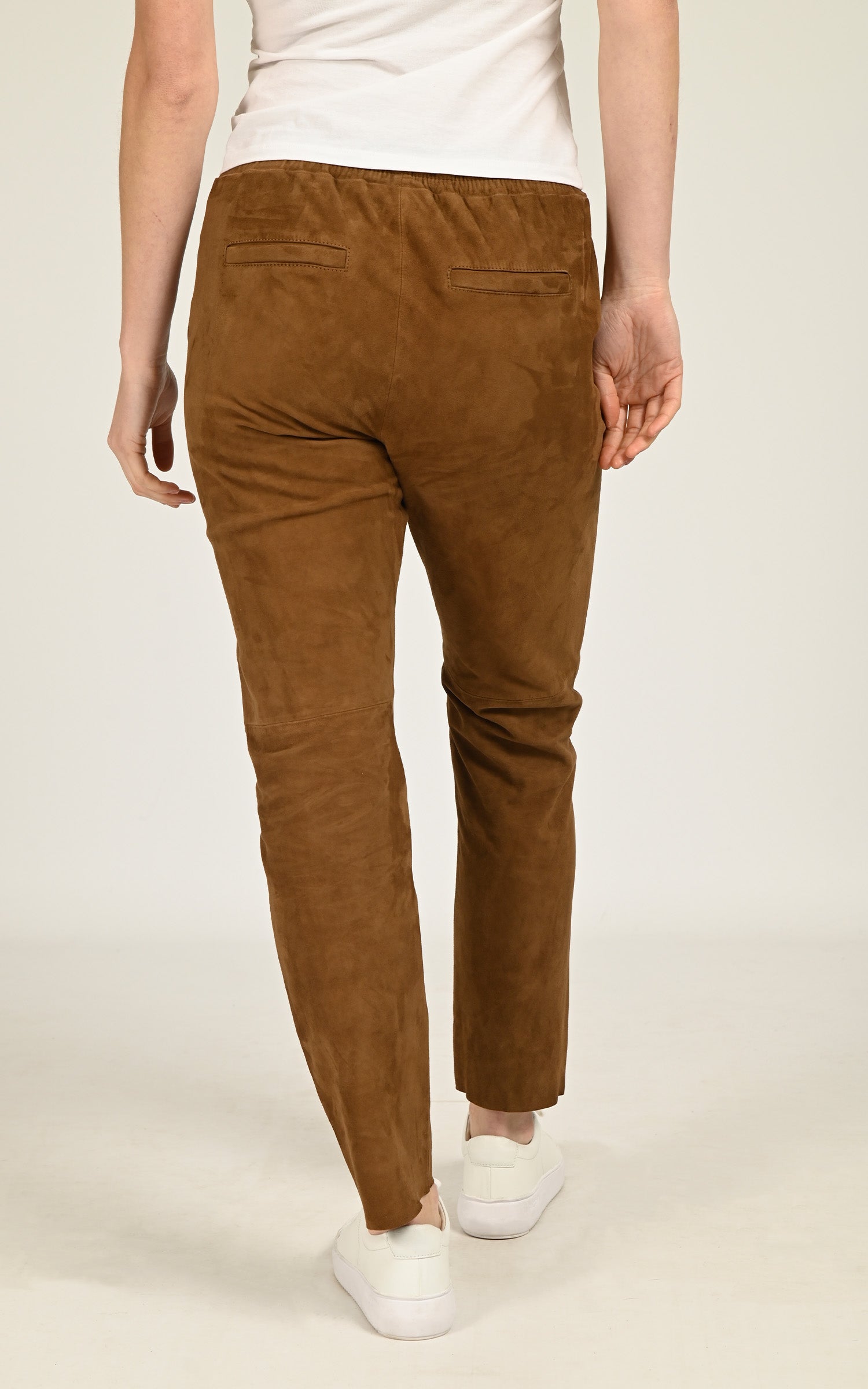 Pantalon jogpant daim Gift cognac 3