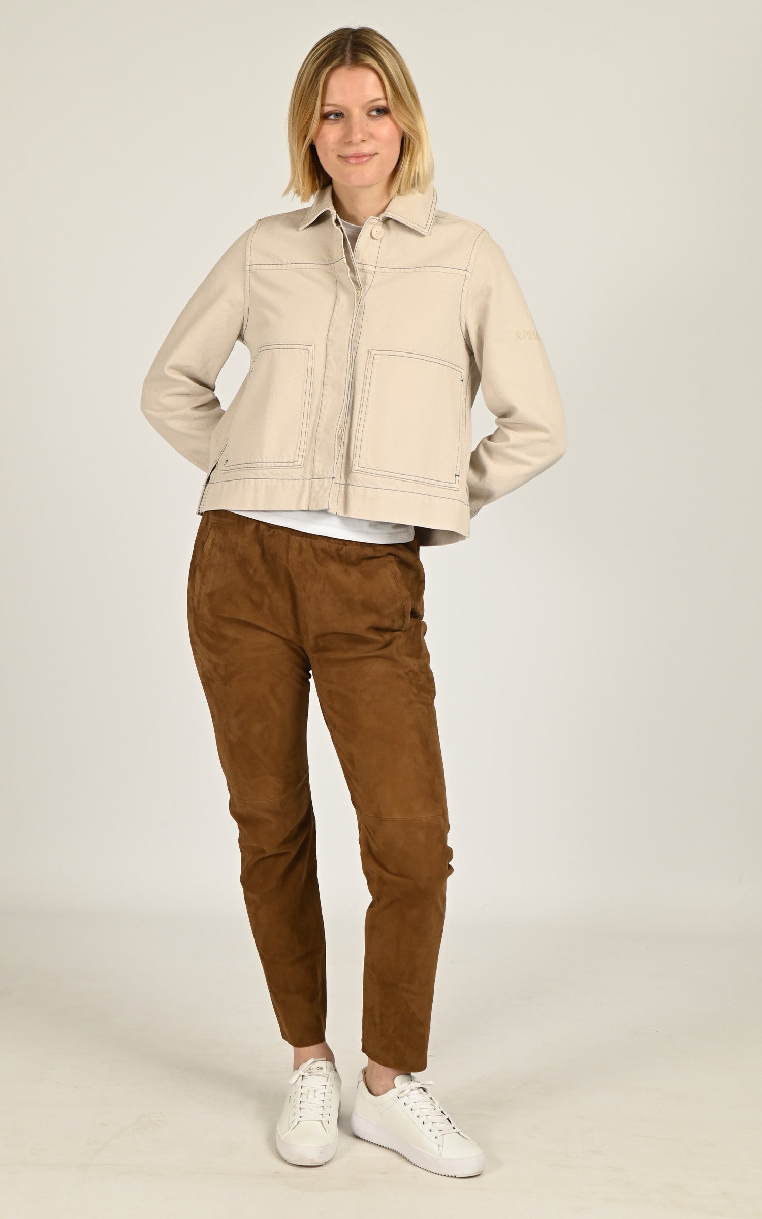 Pantalon jogpant daim Gift cognac 4