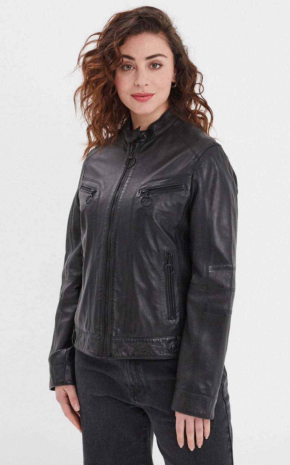 Blouson motard cuir Guilford noir
