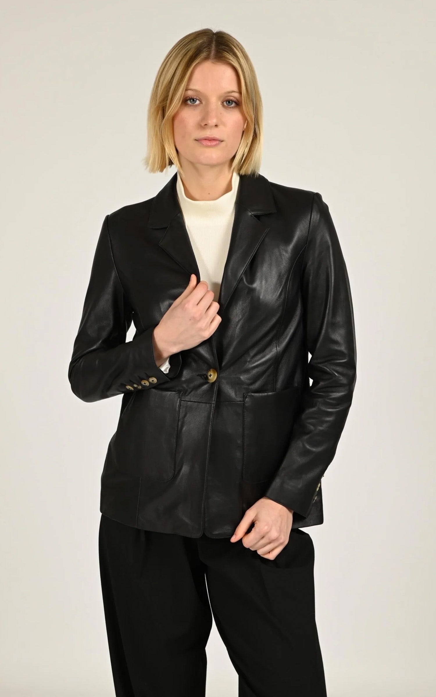 Blazer en agneau Felicia noir 1