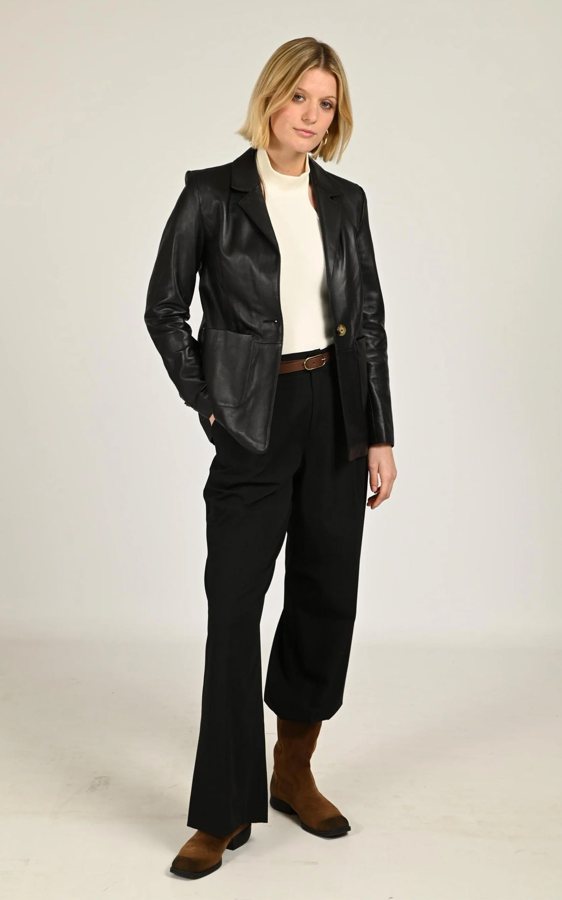 Blazer en agneau Felicia noir
