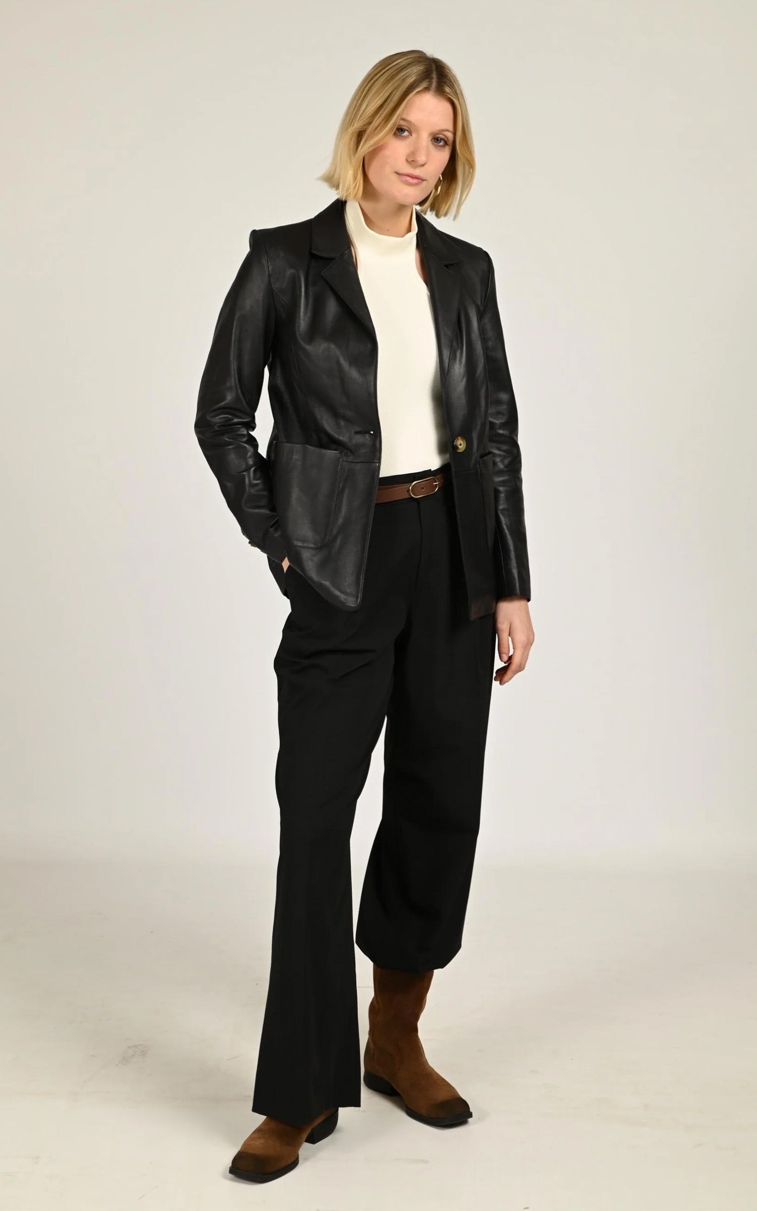 Blazer en agneau Felicia noir