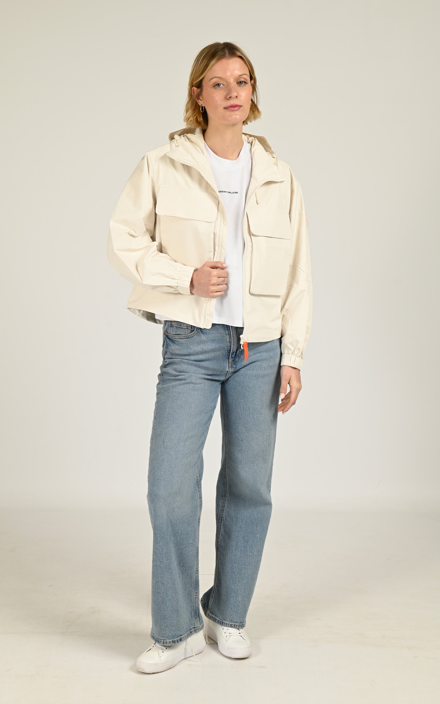 Chimene Cream Windbreaker Jacket 2