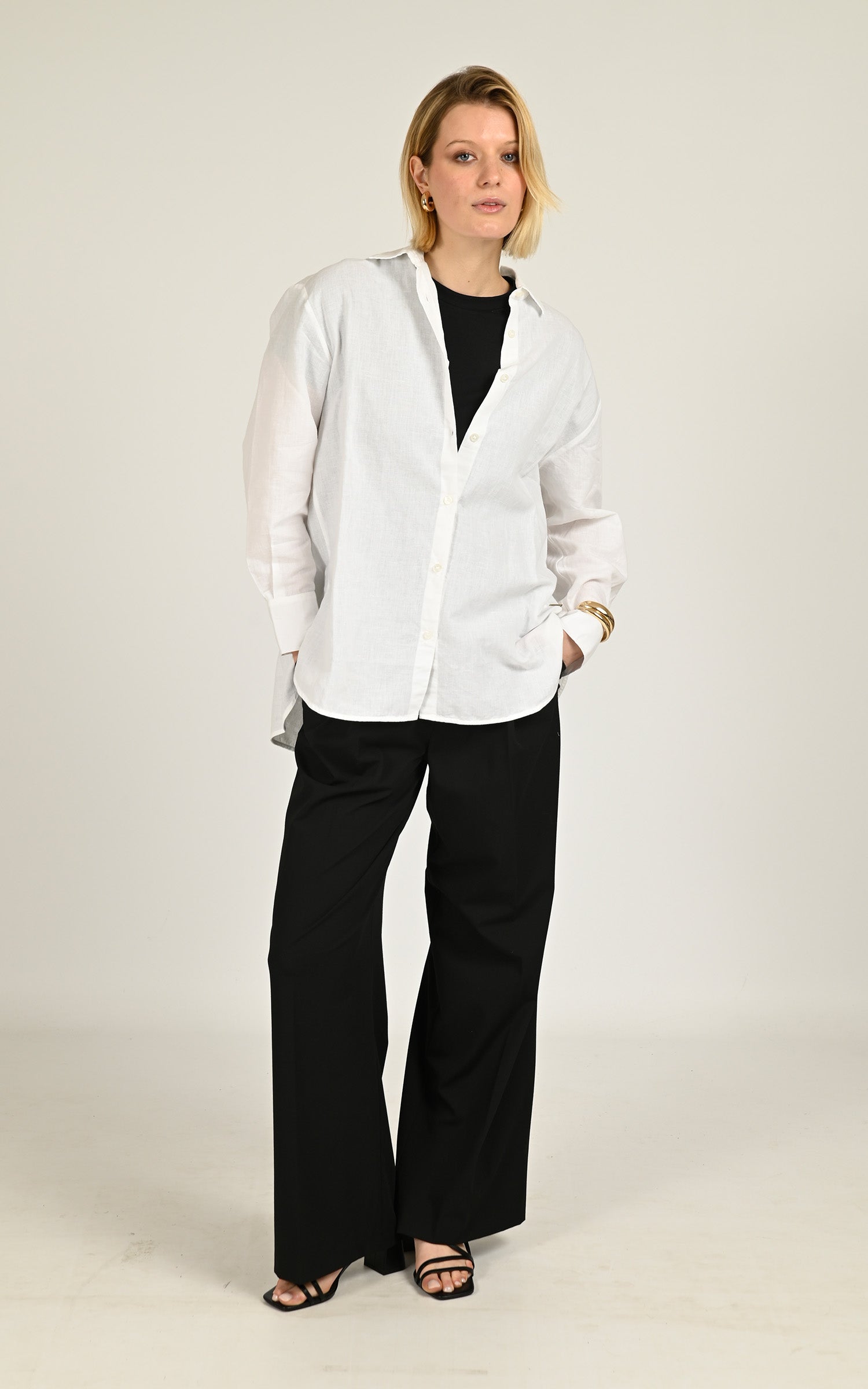 Chemise oversize en lin blanc 2