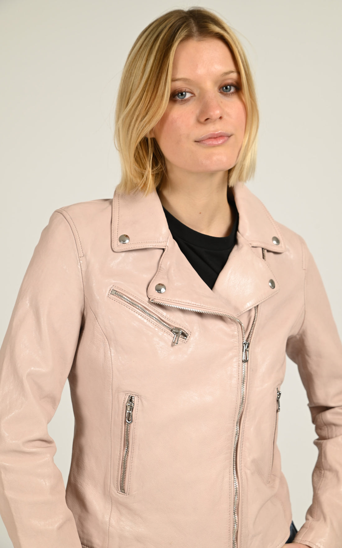 Perfecto cuir Anthea rose poudré