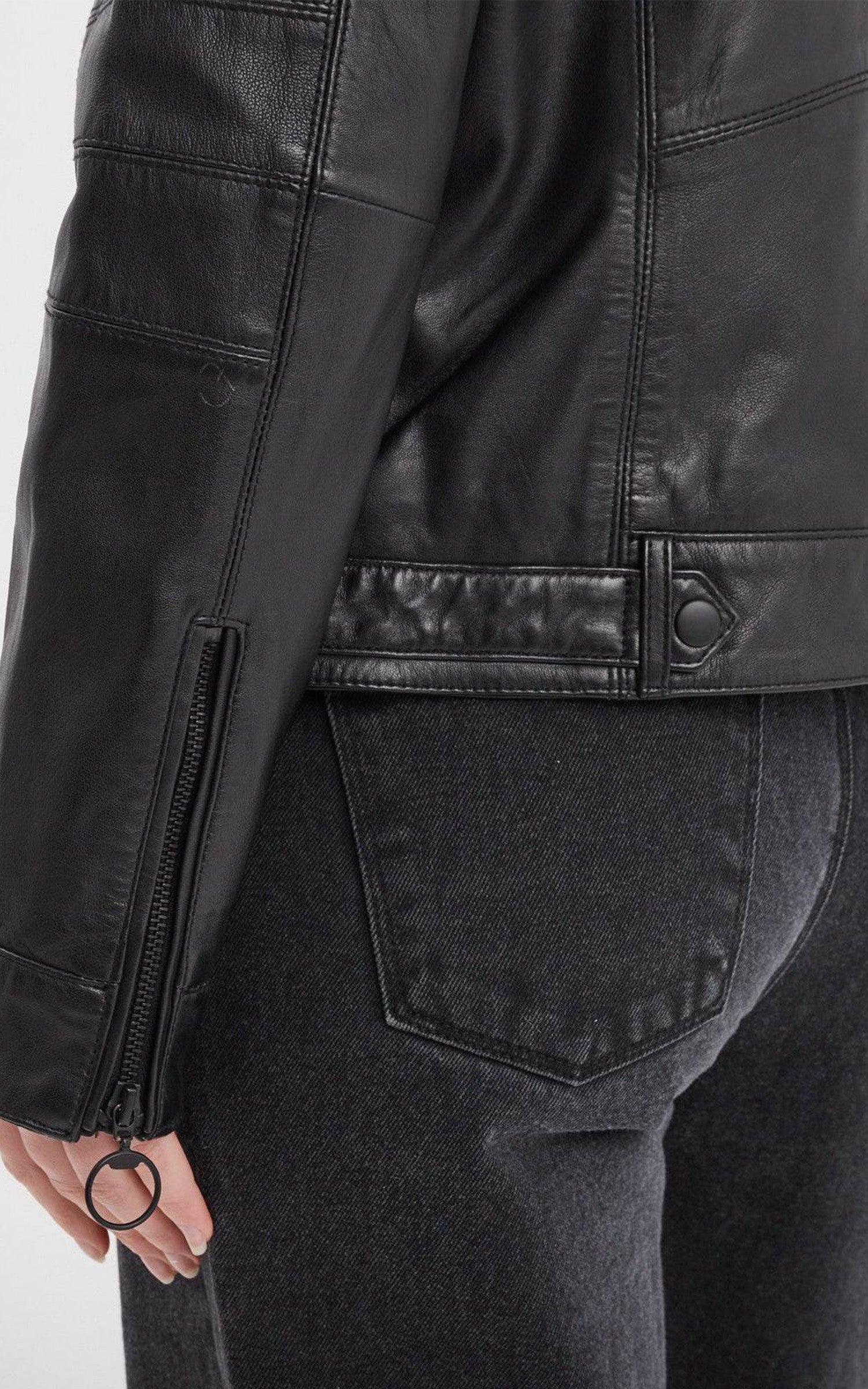 Blouson motard cuir Guilford noir