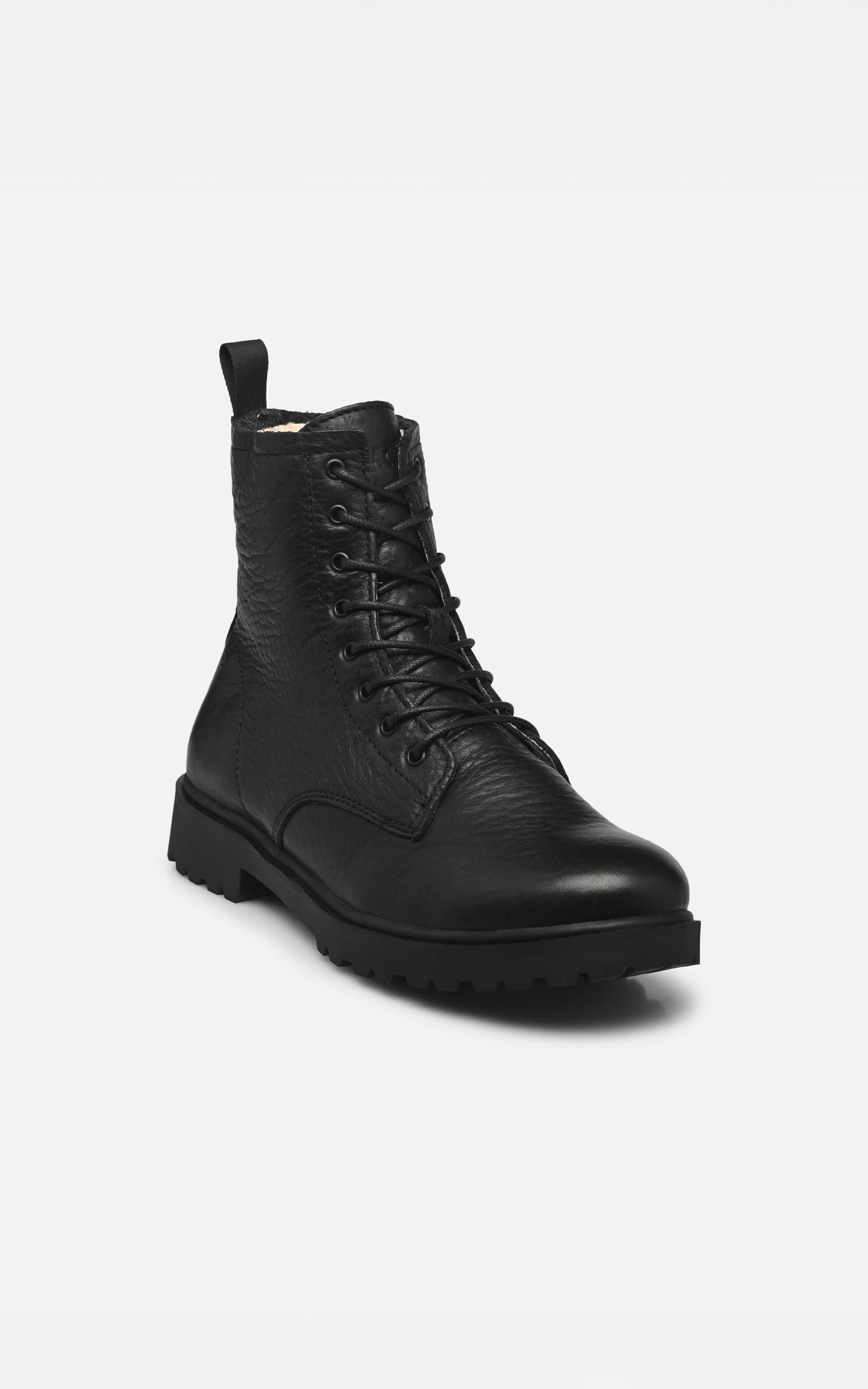 KAJSA black fur-lined leather boots 2
