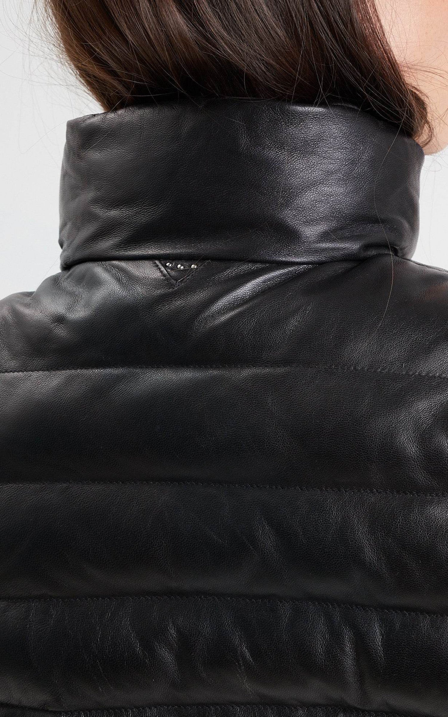 Doudoune cuir Kildine noir 5