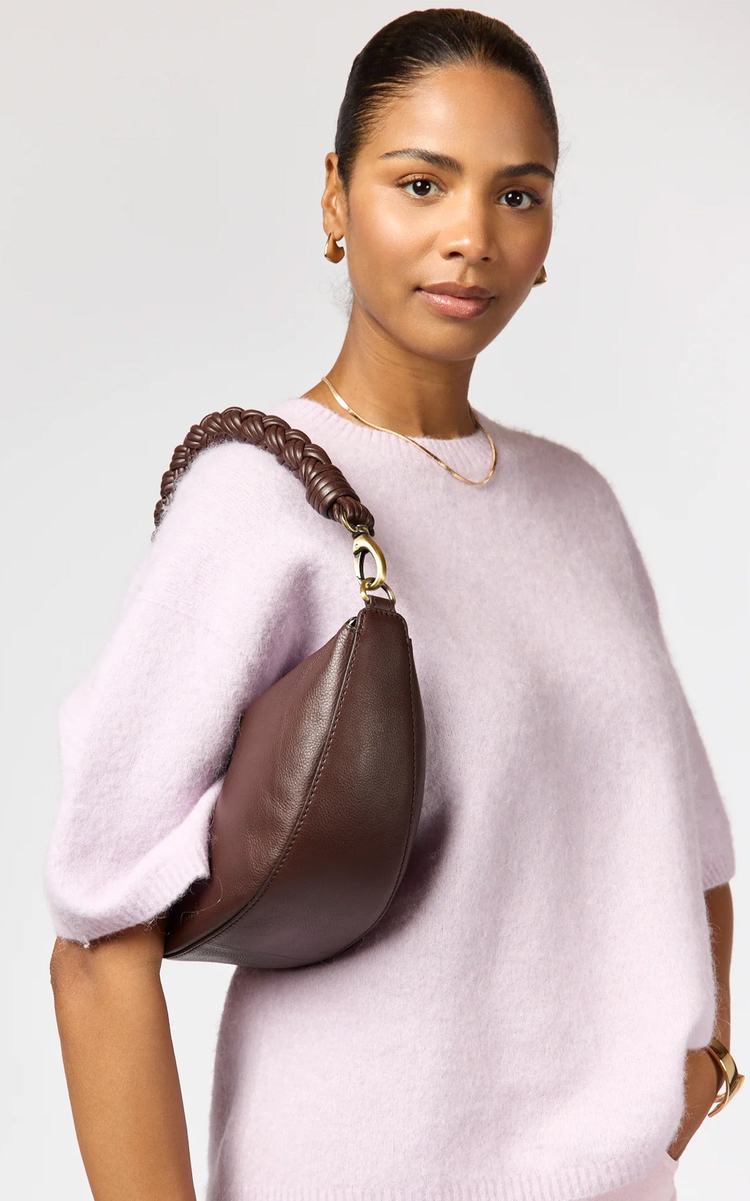 Sac à main cuir Leo Twisted marron