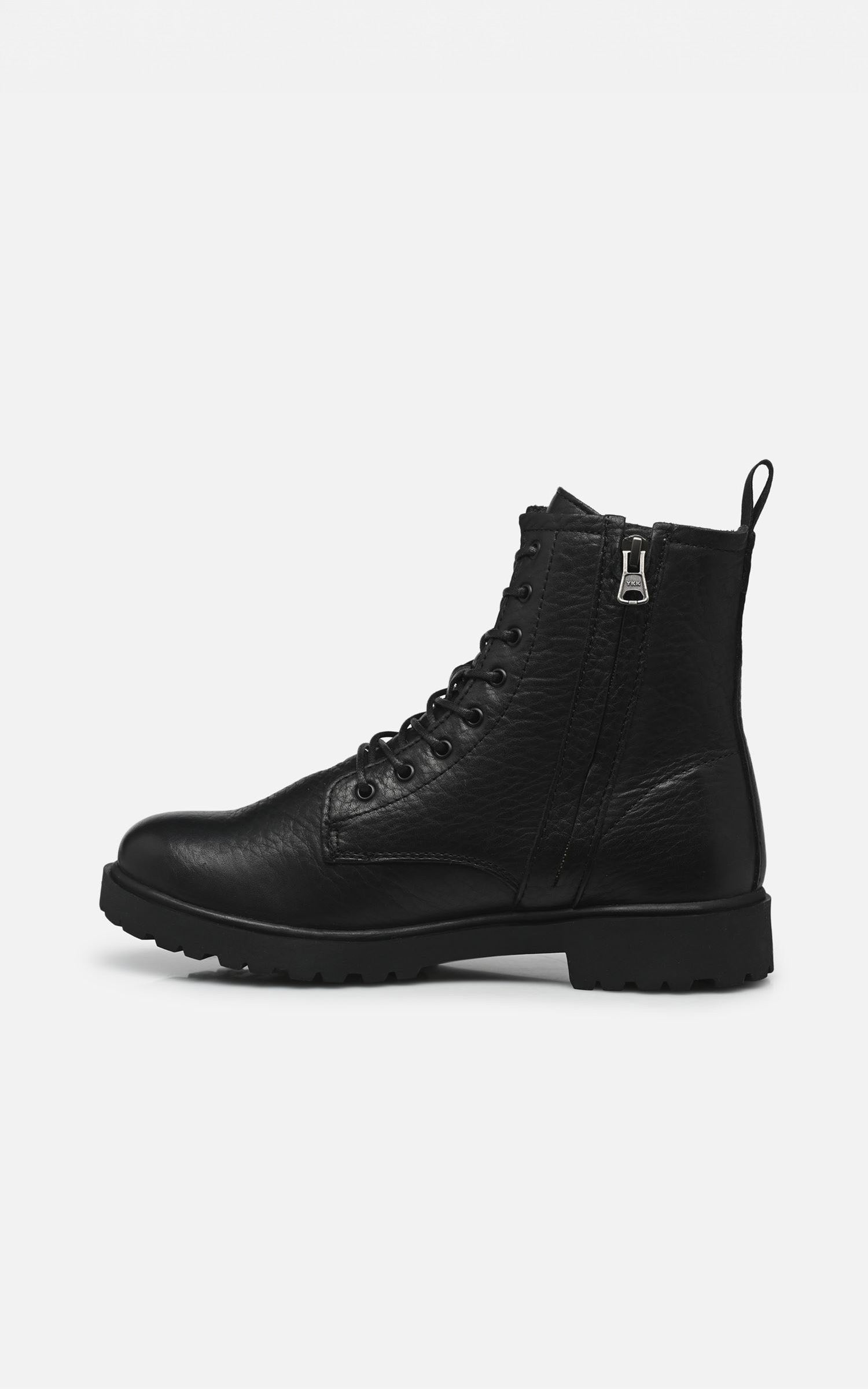 KAJSA black fur-lined leather boots 4