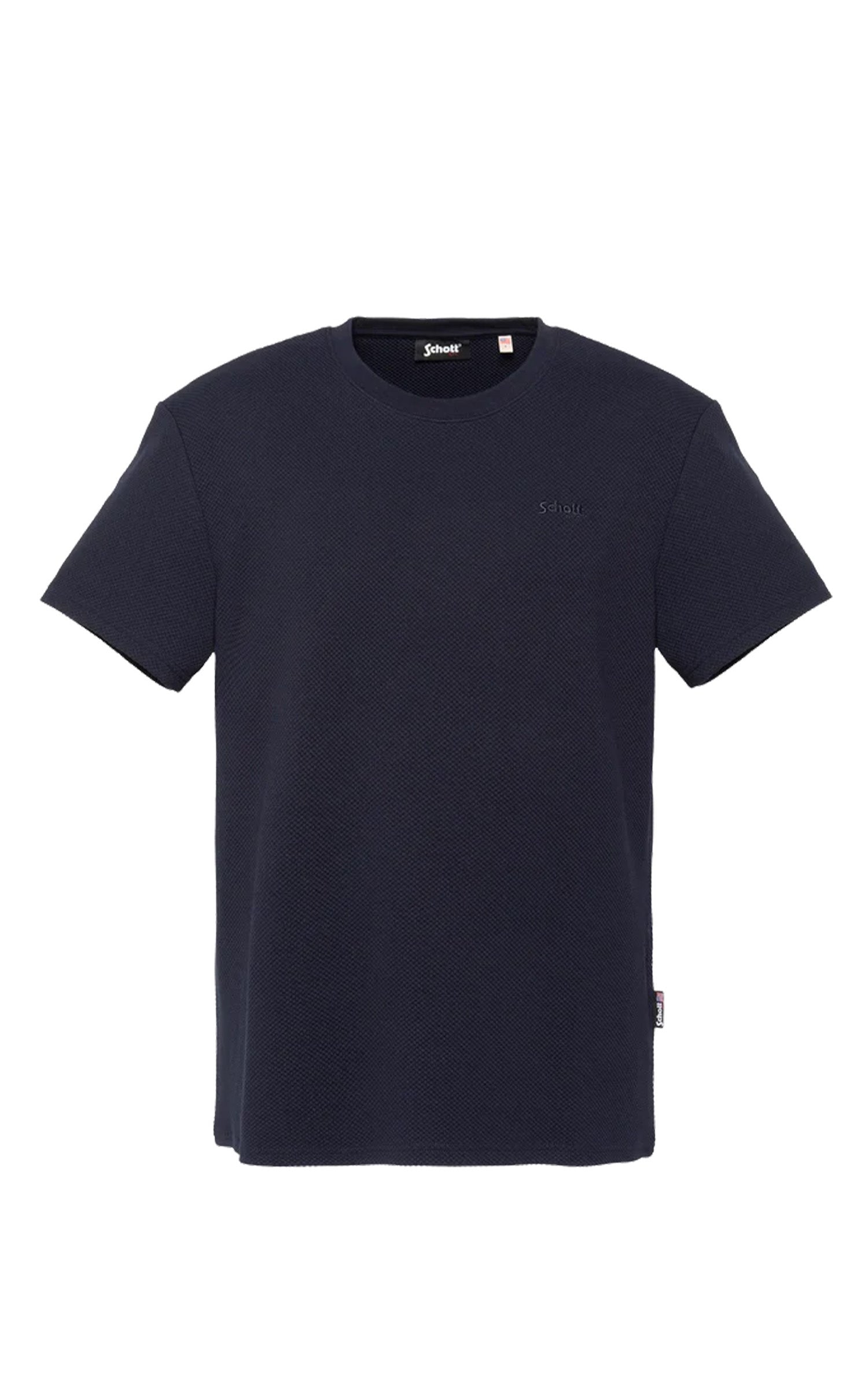 T-shirt maille effet gaufré bleu marine