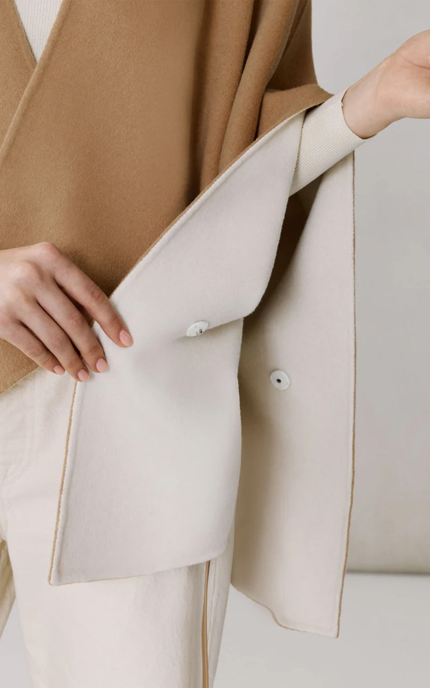 Cape laine double face Geneva beige