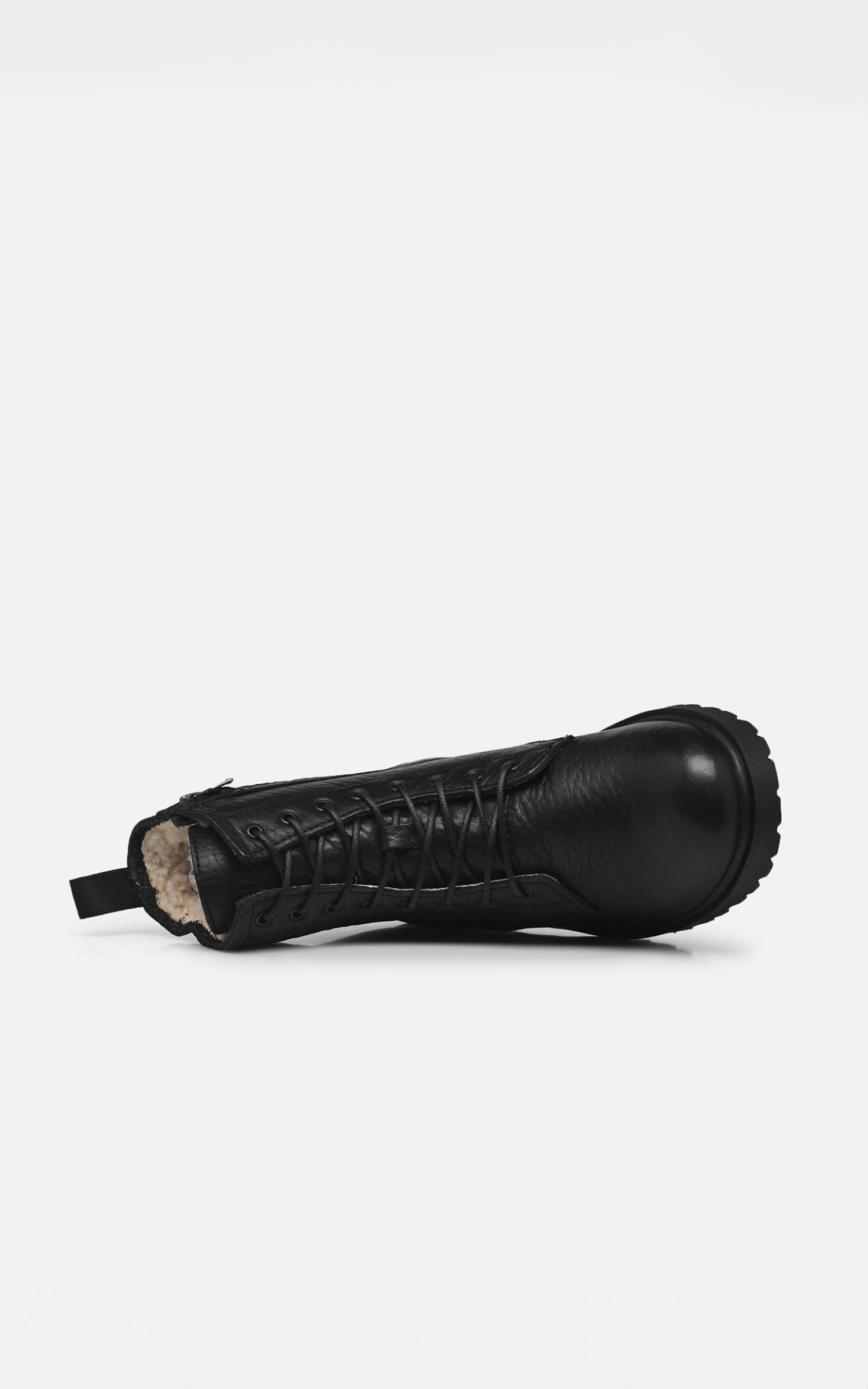 KAJSA black fur-lined leather boots 6
