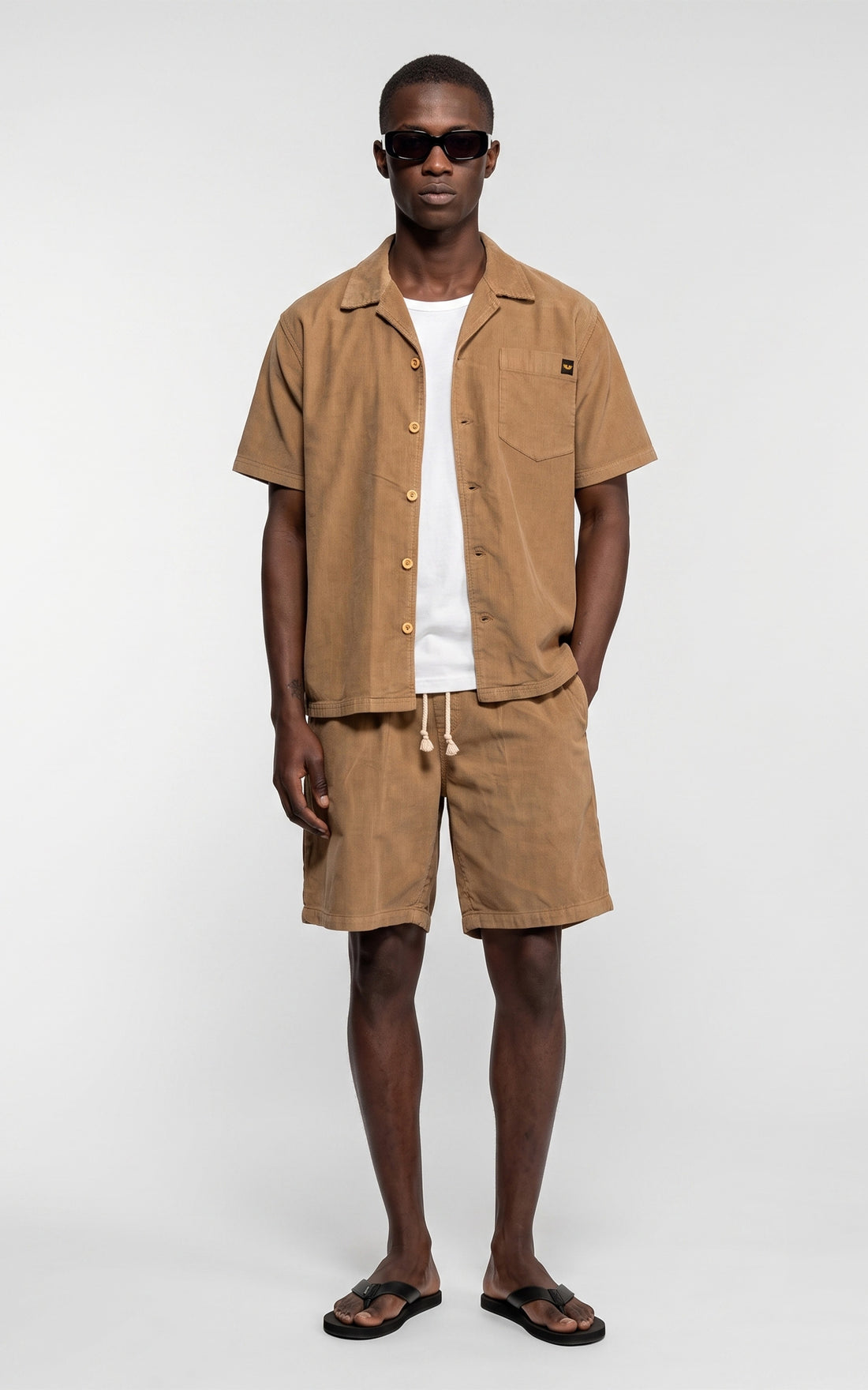 Chemise worker velours Citrus beige