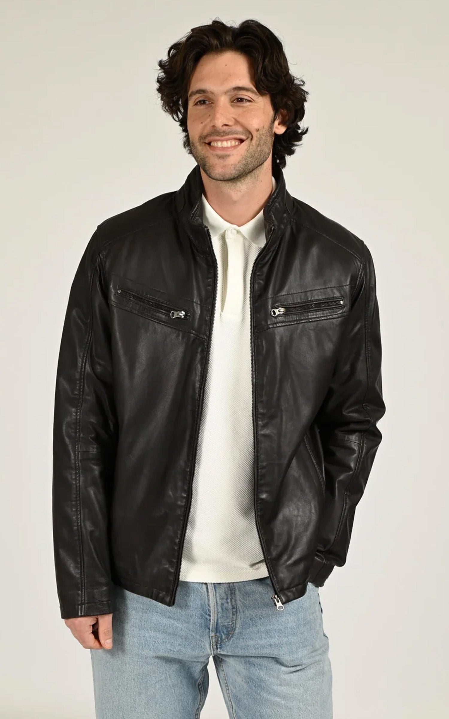 Blouson agneau marron foncé 1