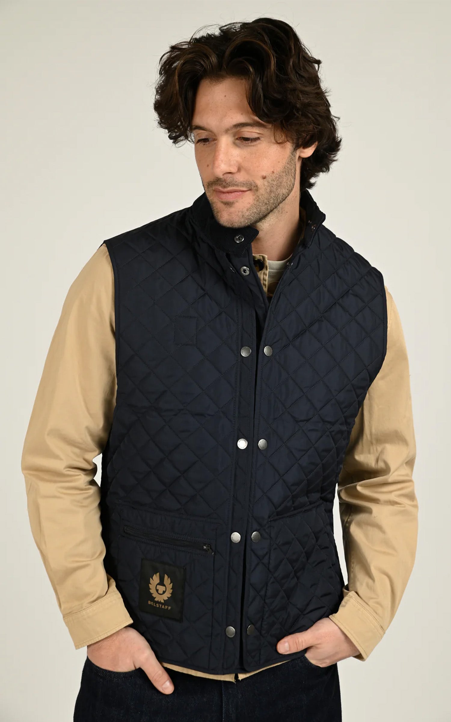 Navy Blue Icon Quilted Vest 1