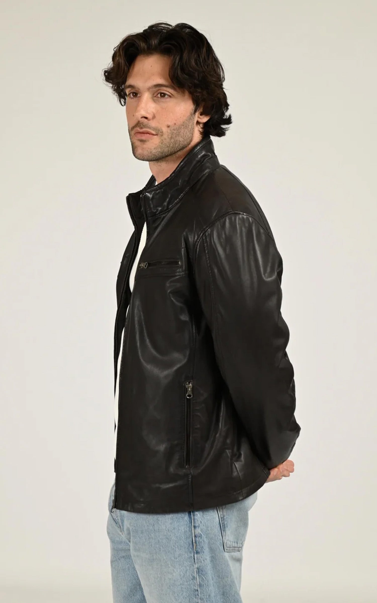 Blouson agneau marron foncé 2