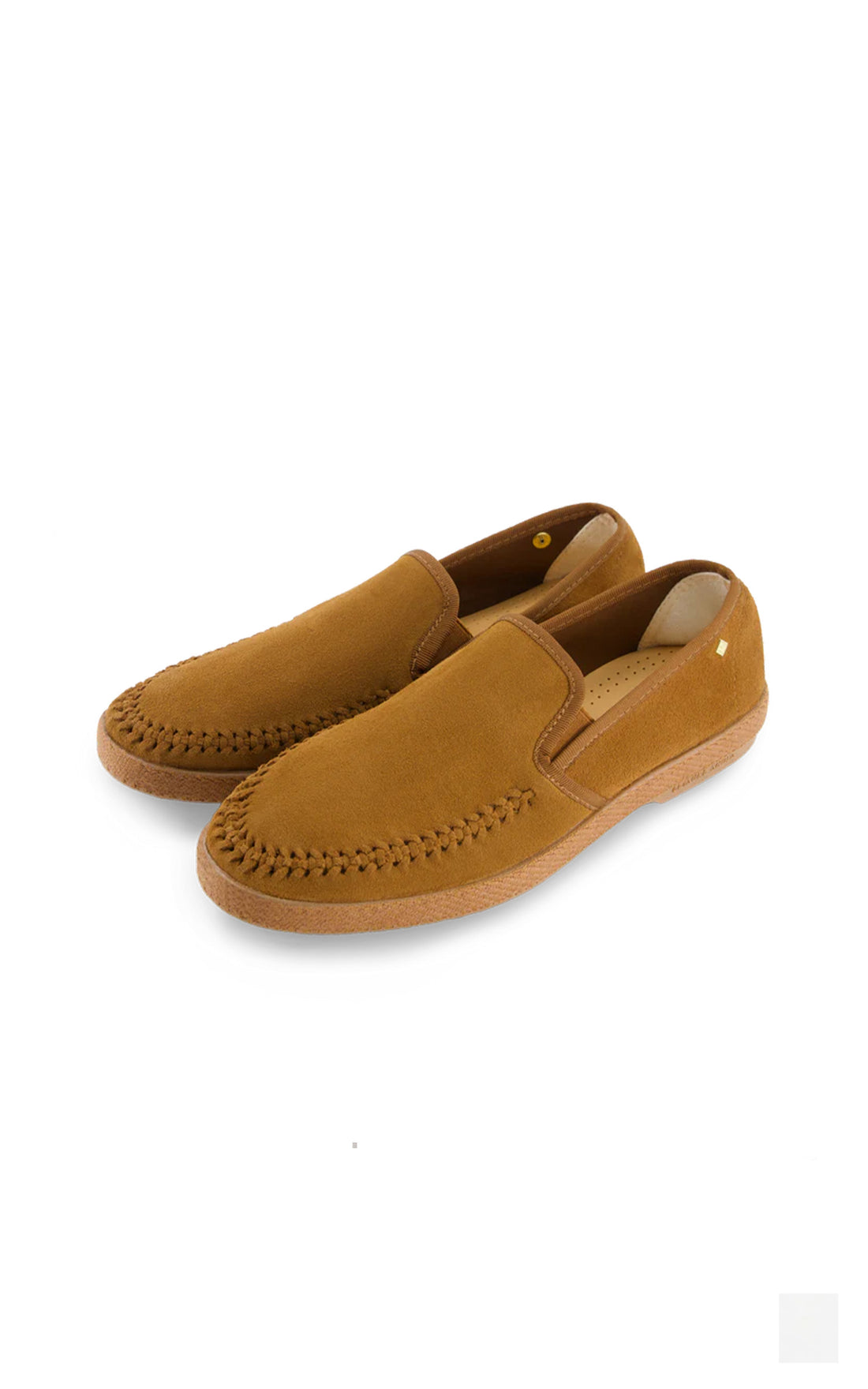 Mocassins suède tressé marron