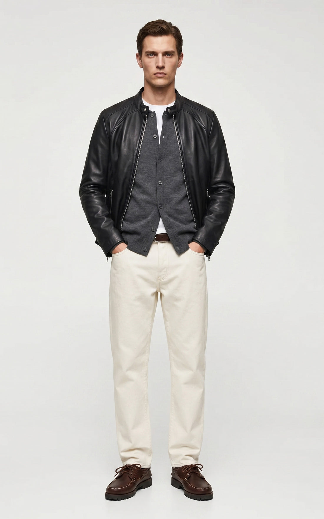 Blouson motard cuir Leni cuir noir