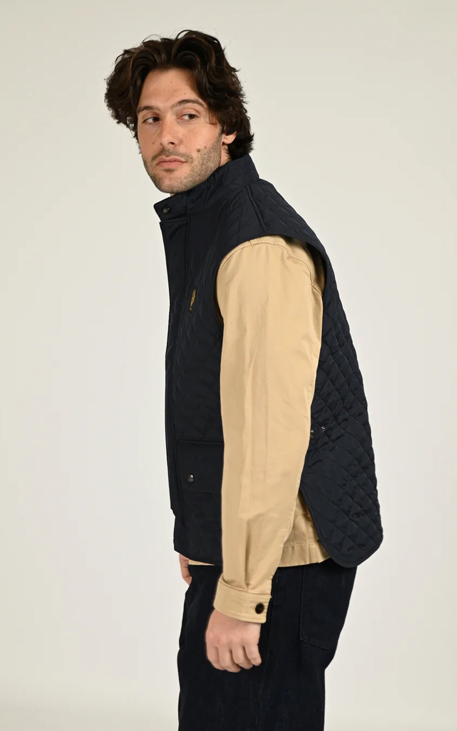 Navy Blue Icon Quilted Vest 2