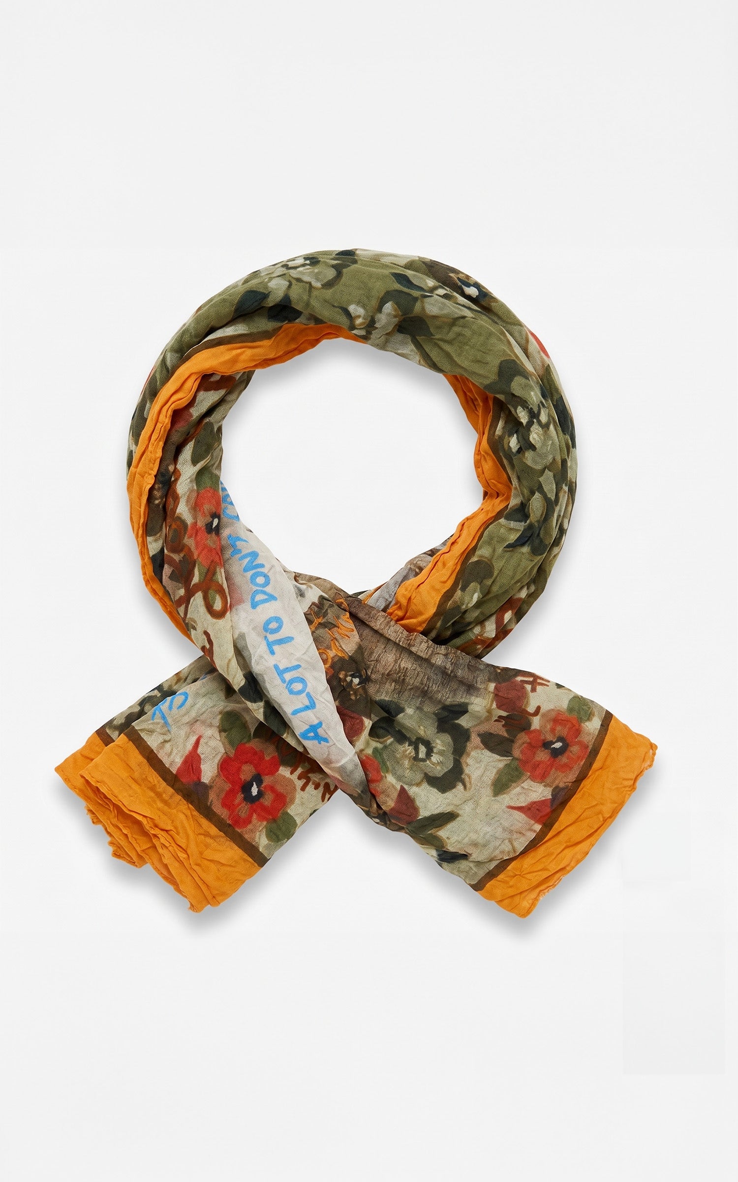 Écharpe imprimé en soie Lucky jaune 3