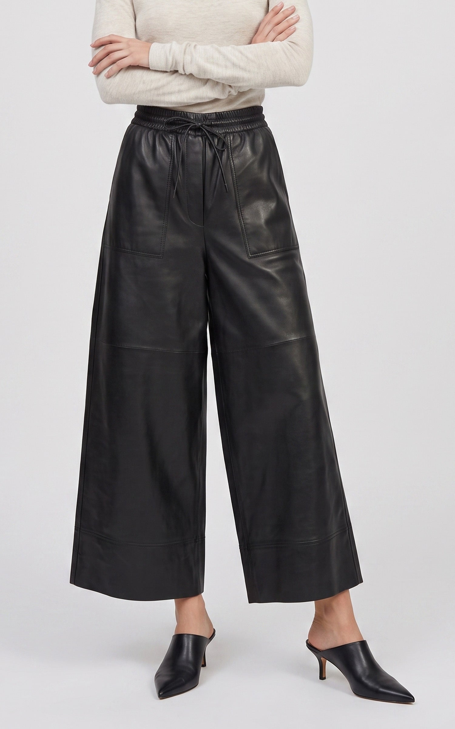 Pantalon court cuir Trophee noir 2