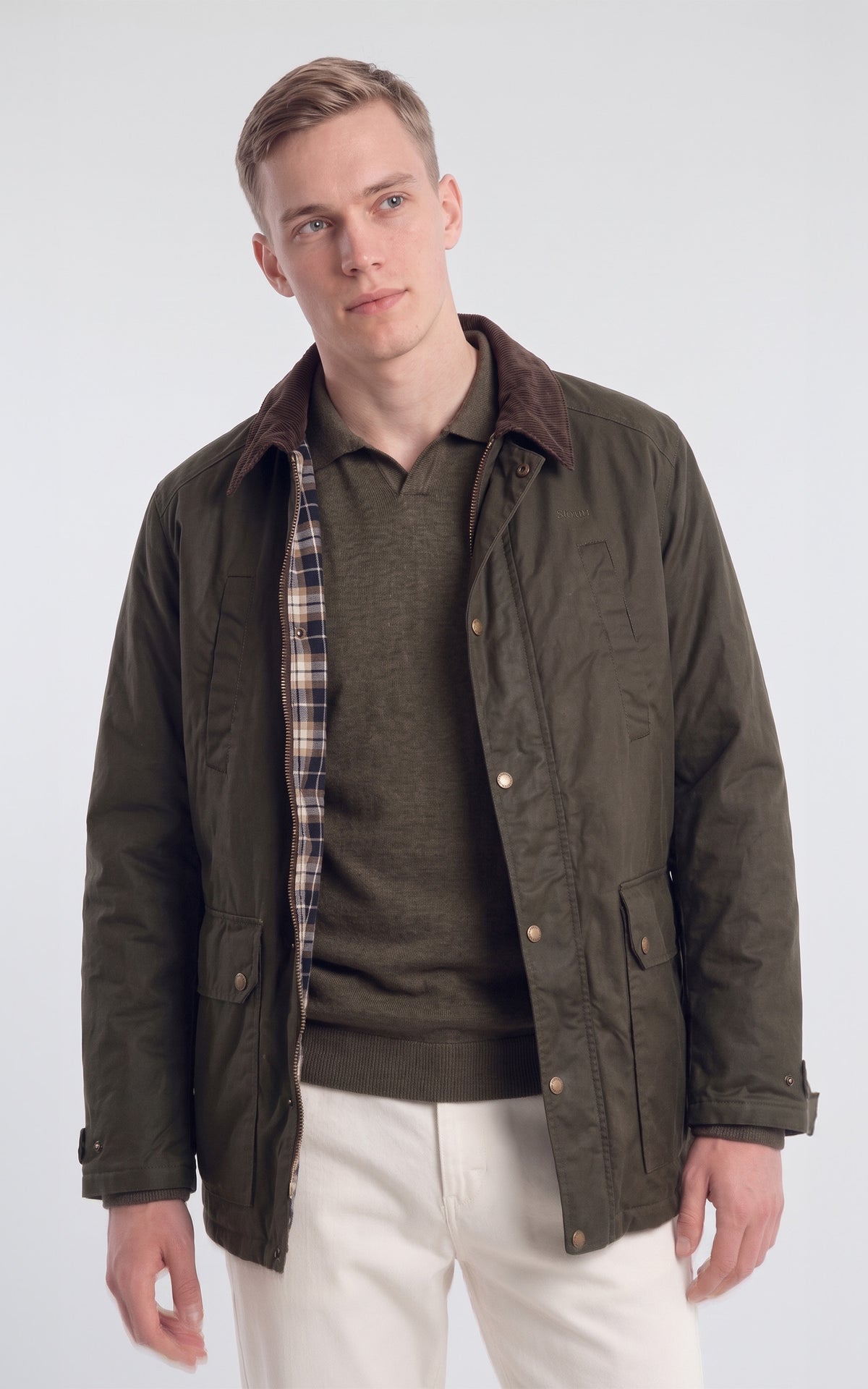 Veste cirée Beckley kaki