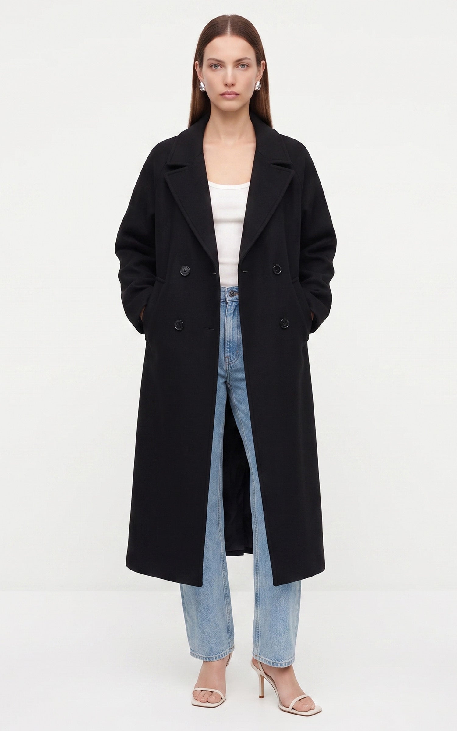 Manteau long laine Grace noir 2