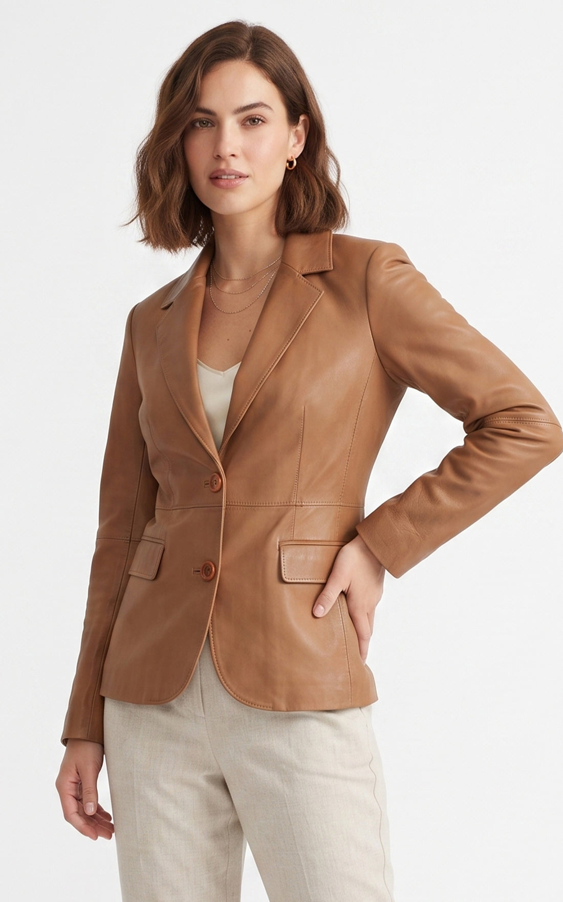 Blazer cuir Dior caramel