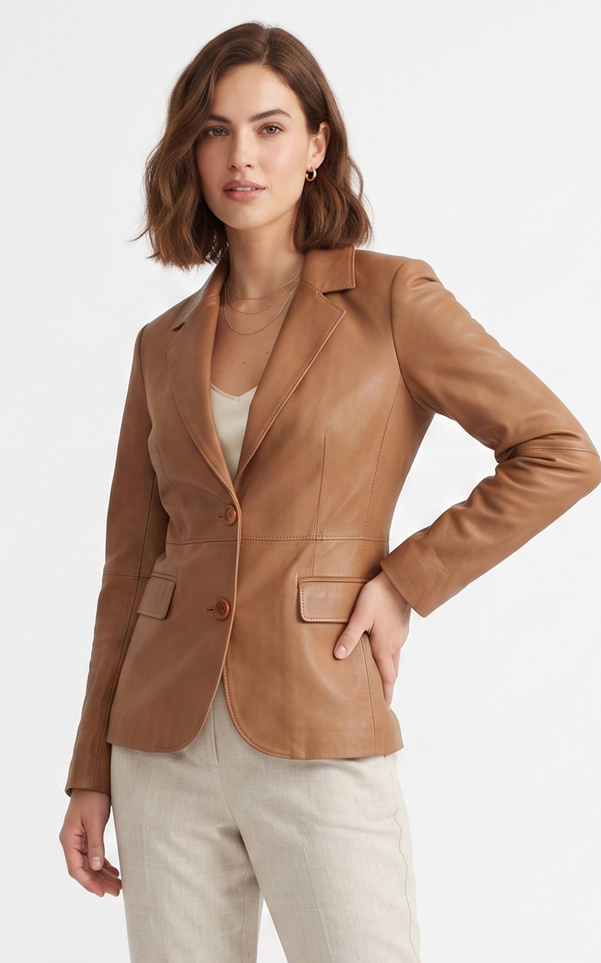 Blazer cuir Dior caramel