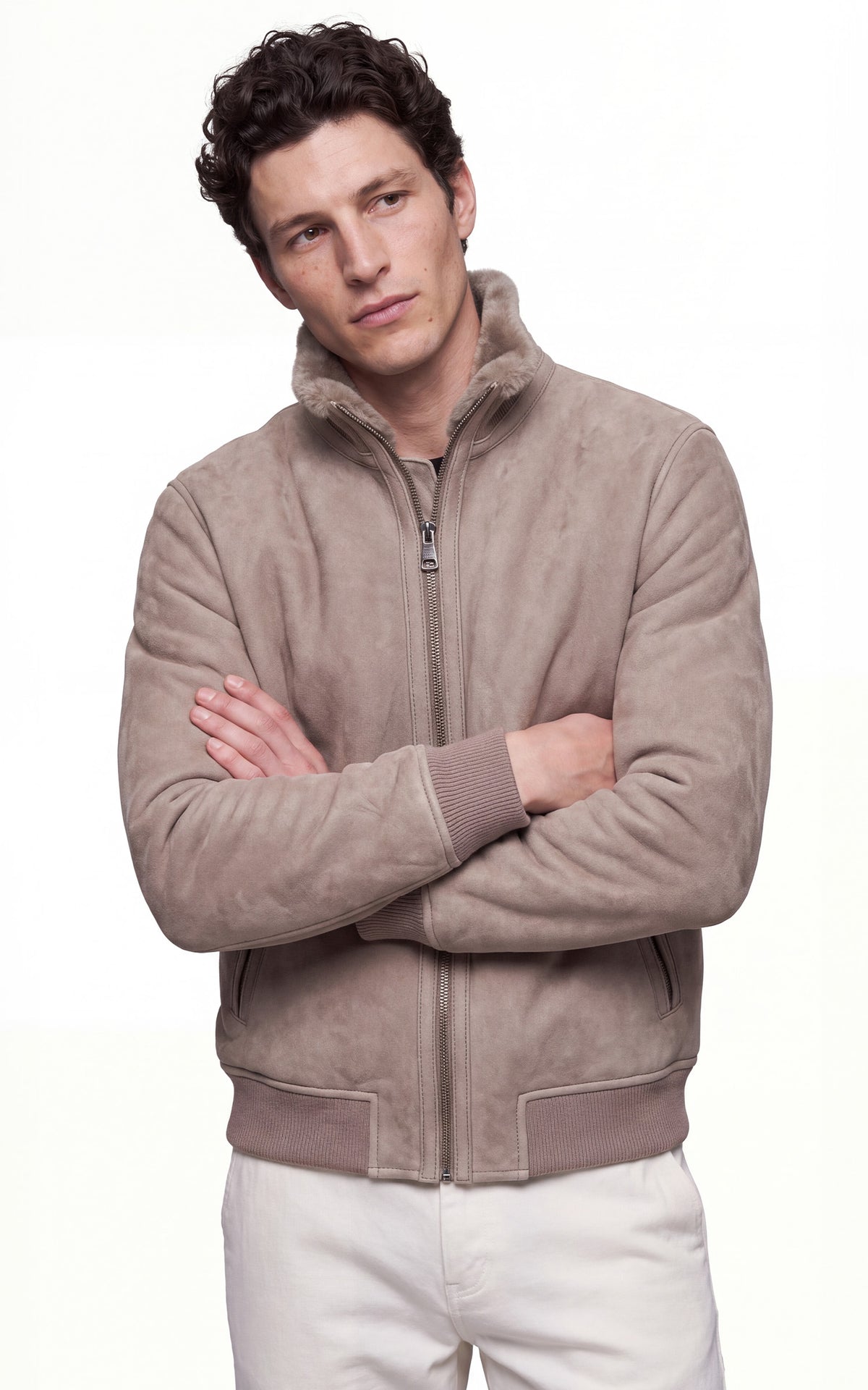 Blouson peau lainée mouton Iker gris