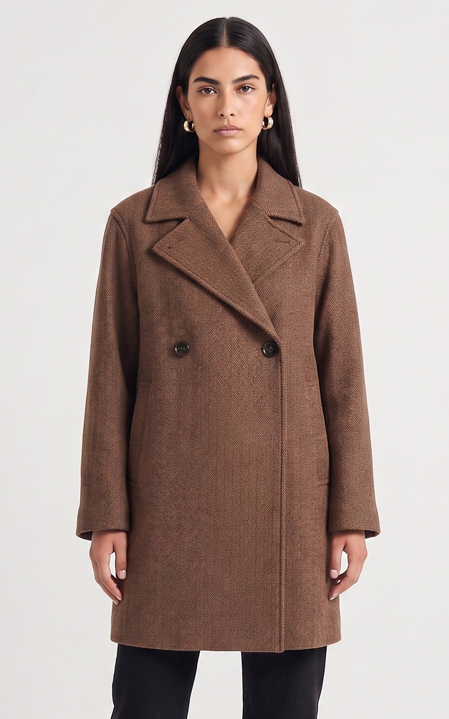 Manteau laine Marisol marron 1