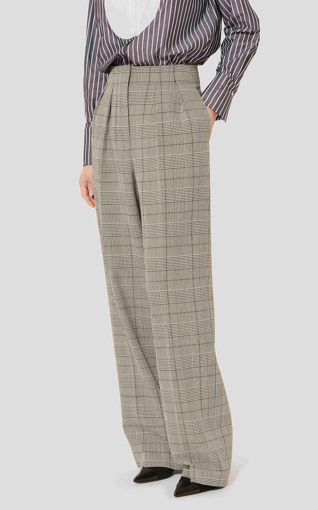 Black Parigi Plaid Trousers