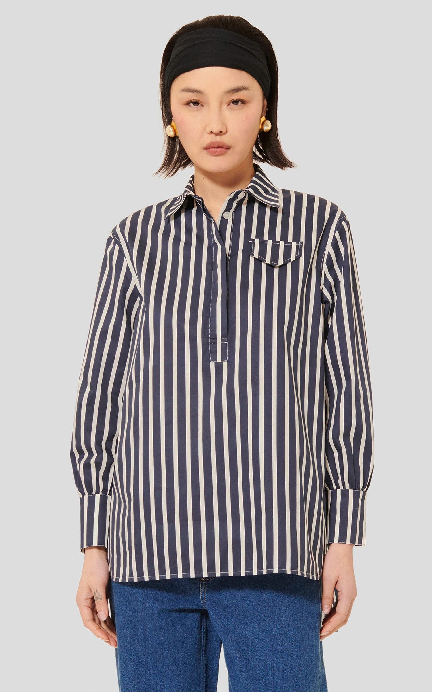 Blue striped top 2
