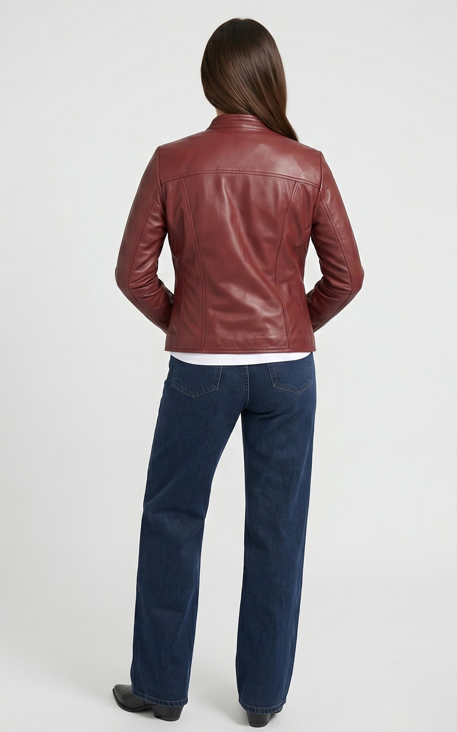 Comfortable red leather jacket 4