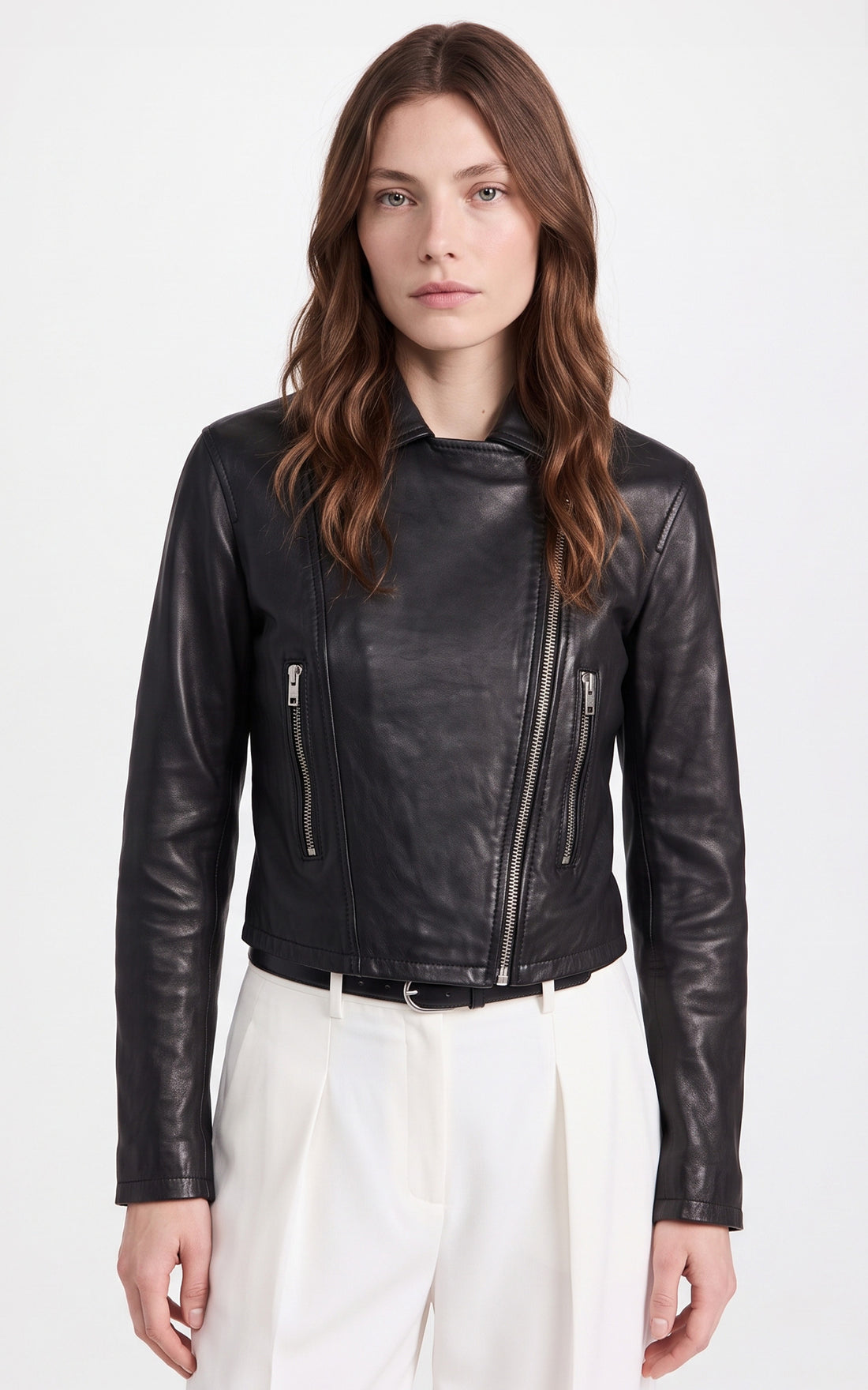 Perfecto cuir court Tory noir