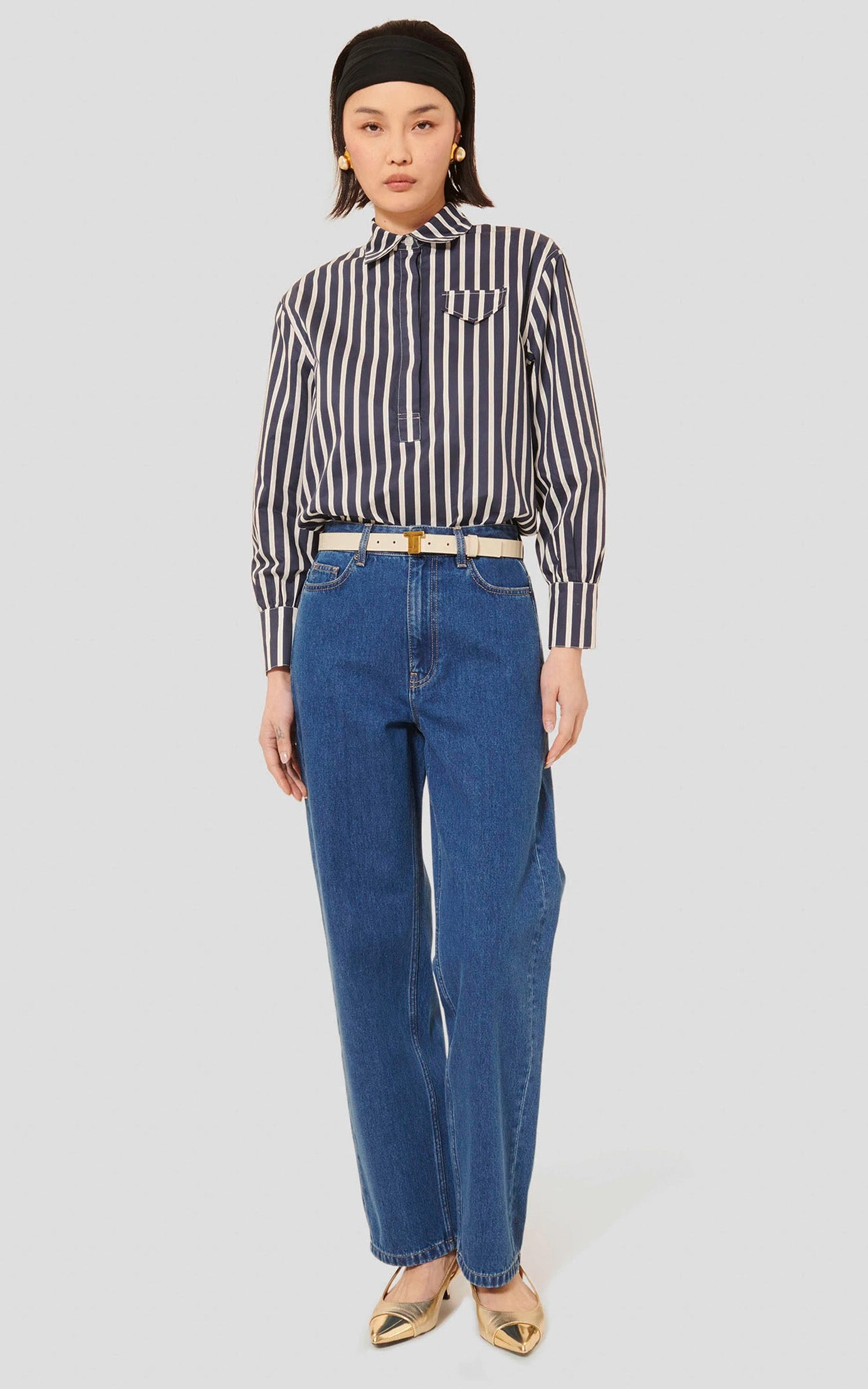 Blue striped top 3