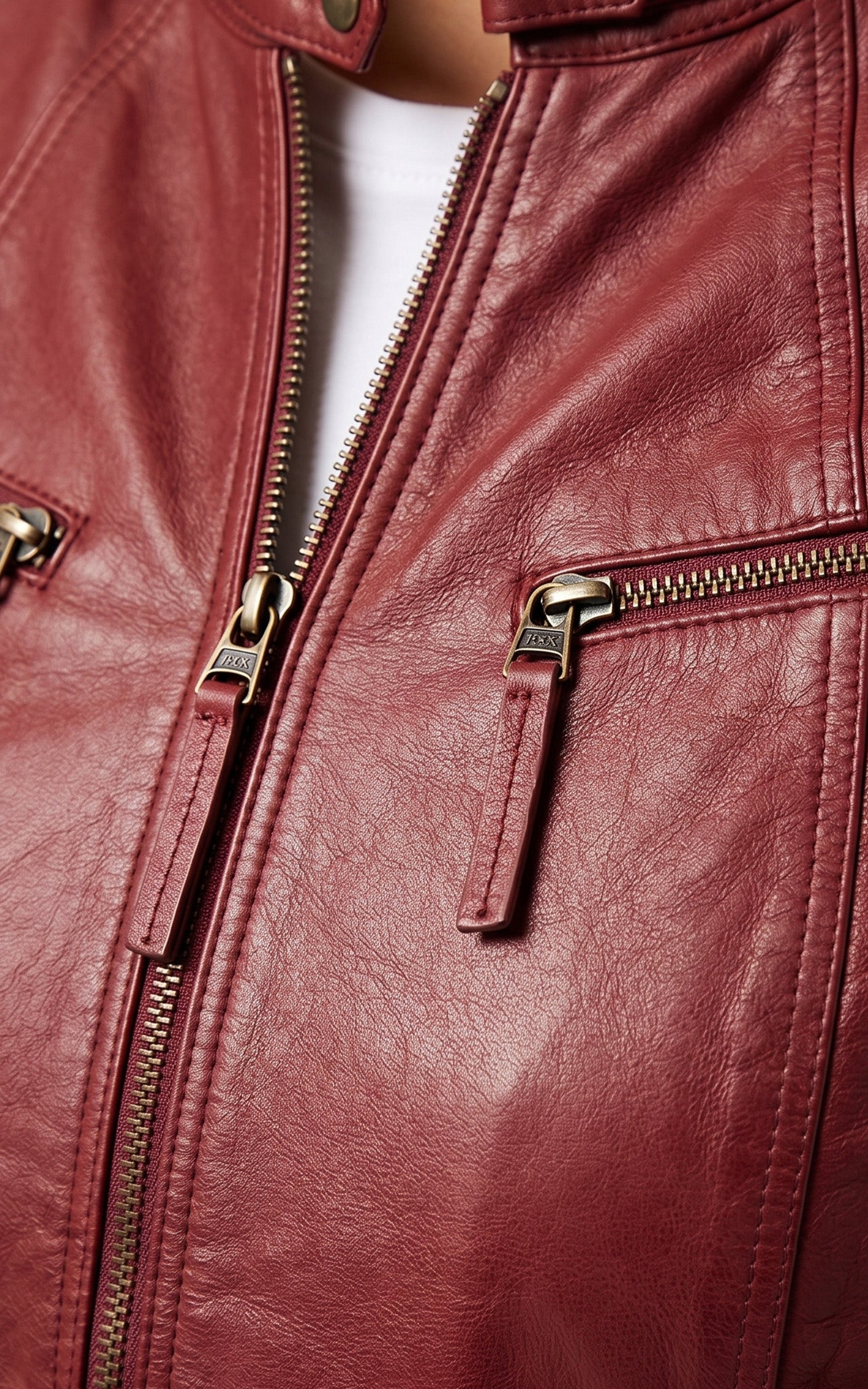Comfortable red leather jacket 5