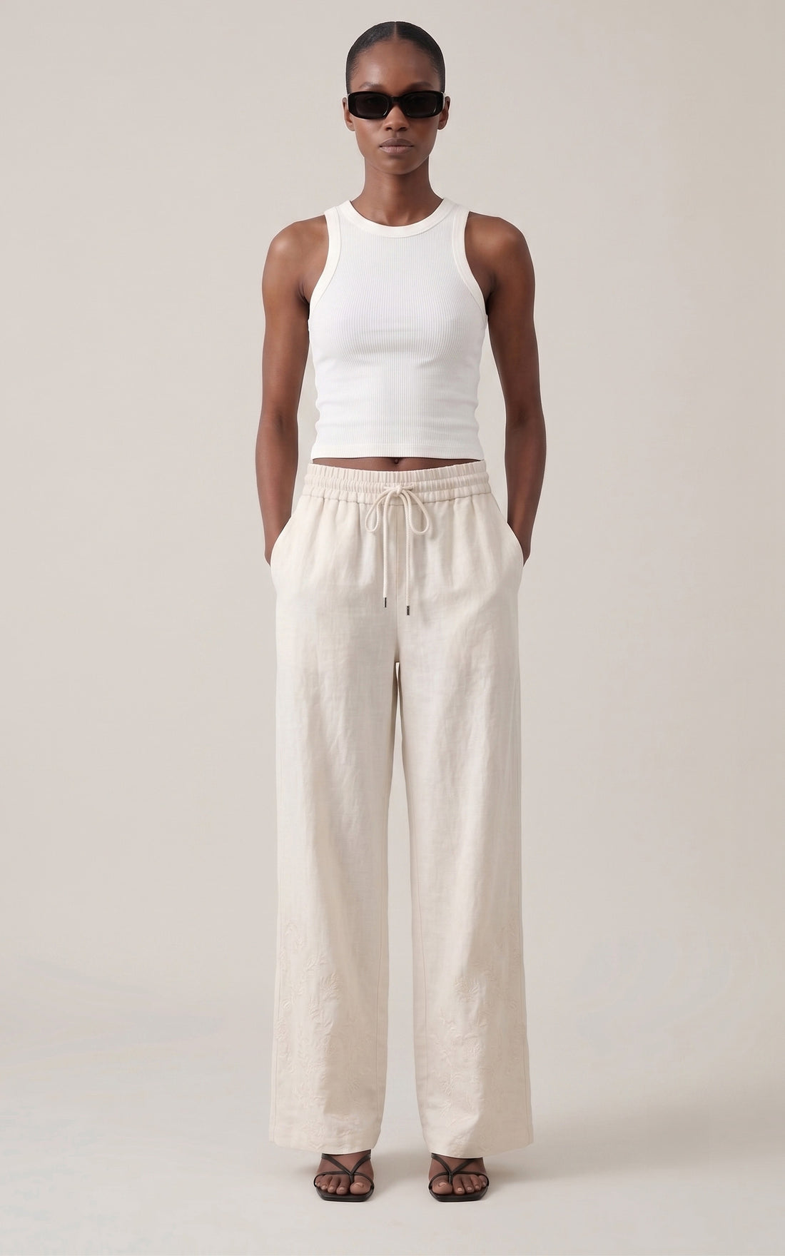 Pantalon lin Esteban écru