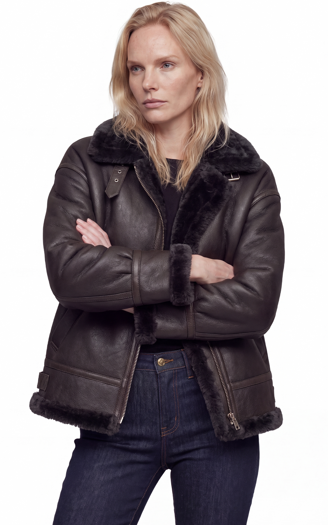 Bombardier cuir Justine marron