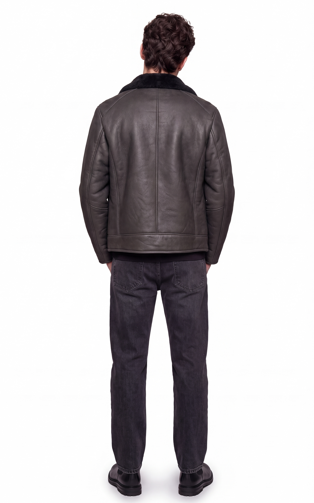 Blouson peau lainée Hank noir 3