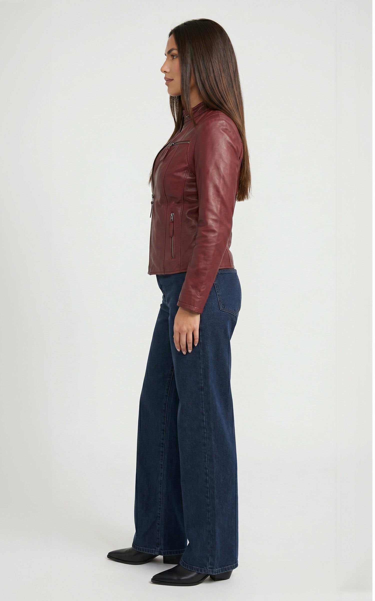 Comfortable red leather jacket
