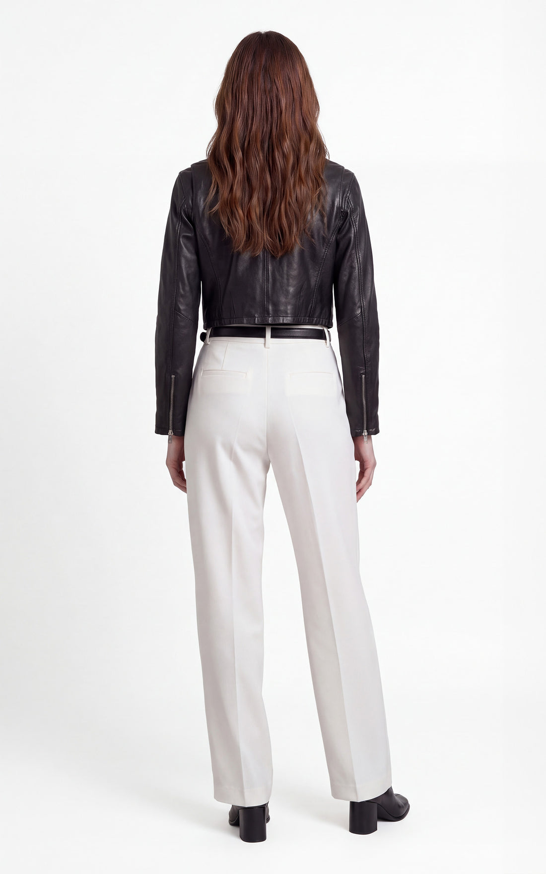 Perfecto cuir court Tory noir