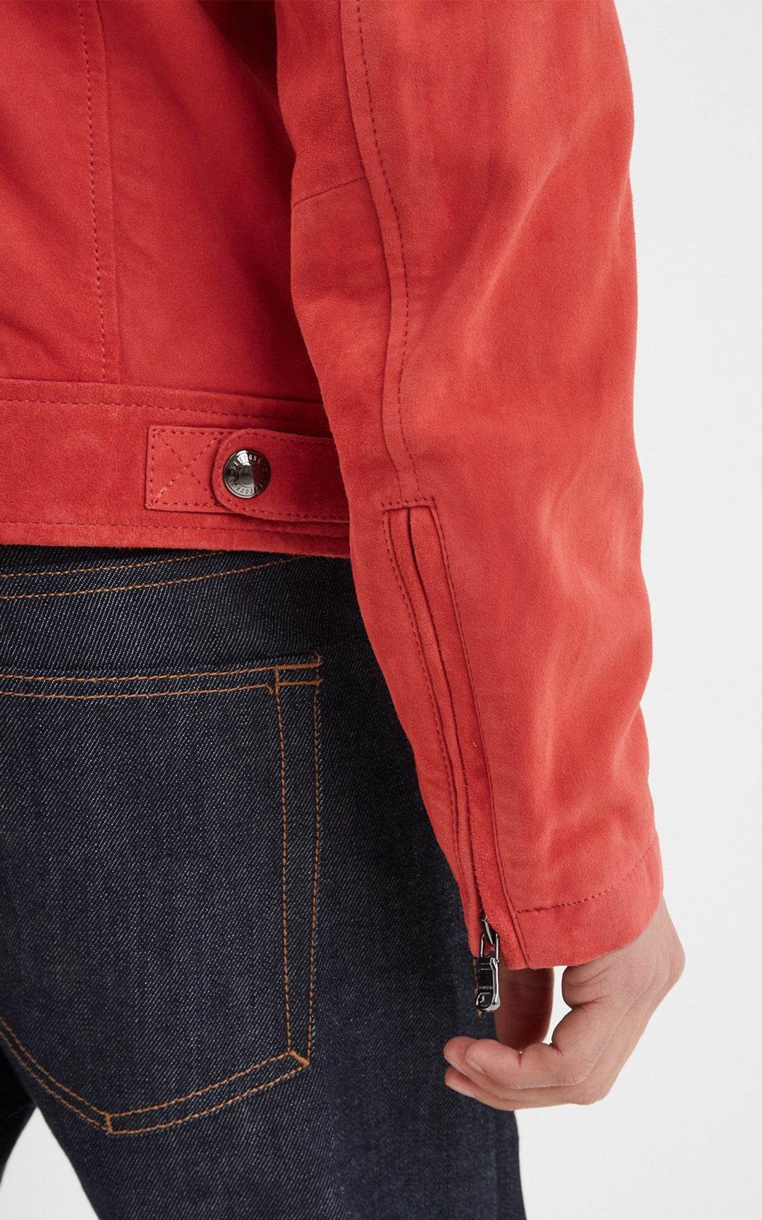 Blouson daim Delf rouge